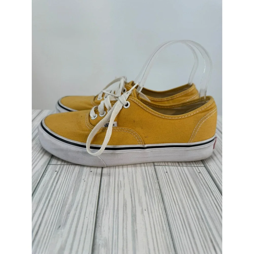 Vans Canvas Low‎ Top Lace Up Sneakers Mustard Yellow Women's Casual Shoes Size 8